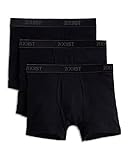 2(X)IST mens Essential Cotton Boxer Brief 3-pack Underwear, Solid Black, Medium US