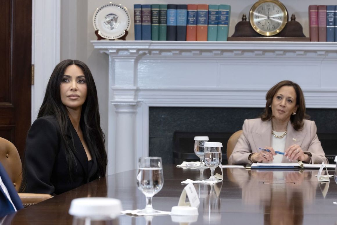 Vice President Kamala Harris meets Kim Kardashian during Second Chance Month event
